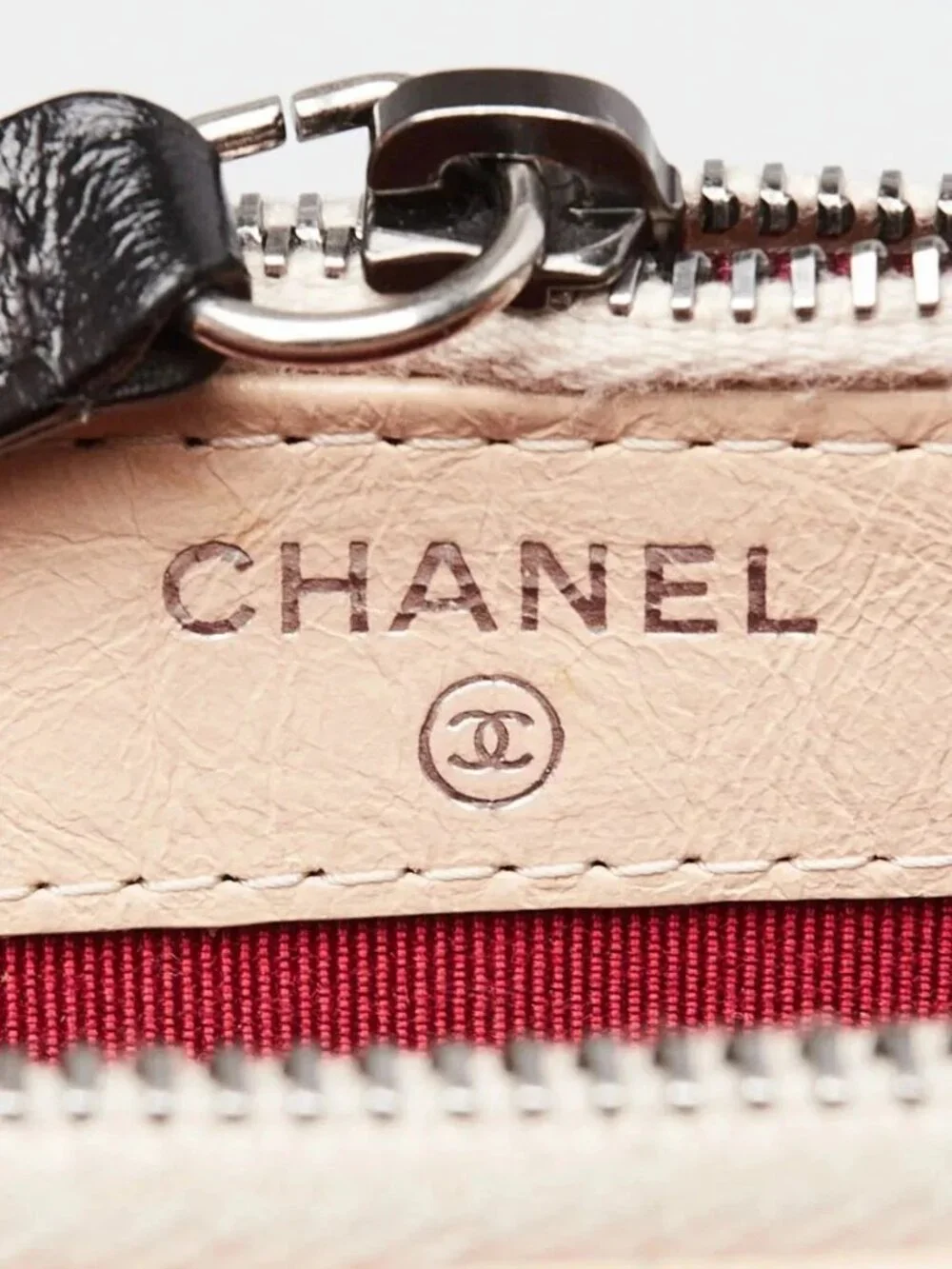 Chanel Beige/Black Quilted Leather Gabrielle Clutch With Chain Bag
